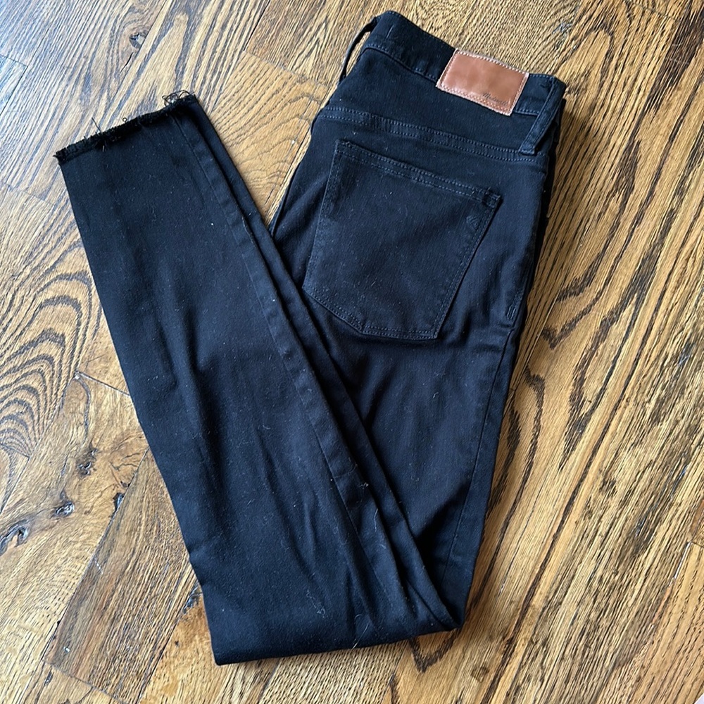 Madewell black high rise skinny jeans